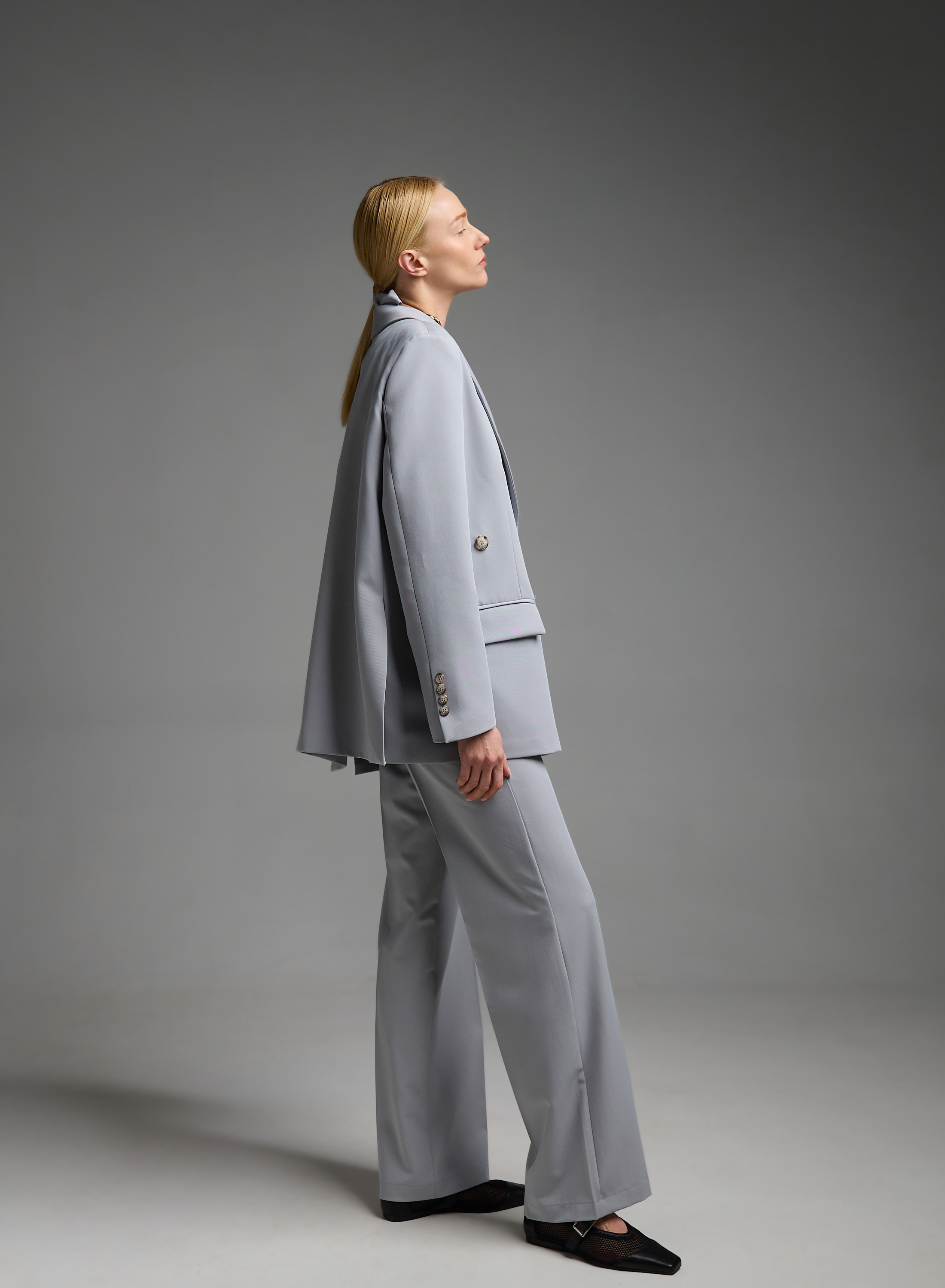 Γκρι Σακάκι που κουμπώνει με δύο τρόπους Vicolo - 4