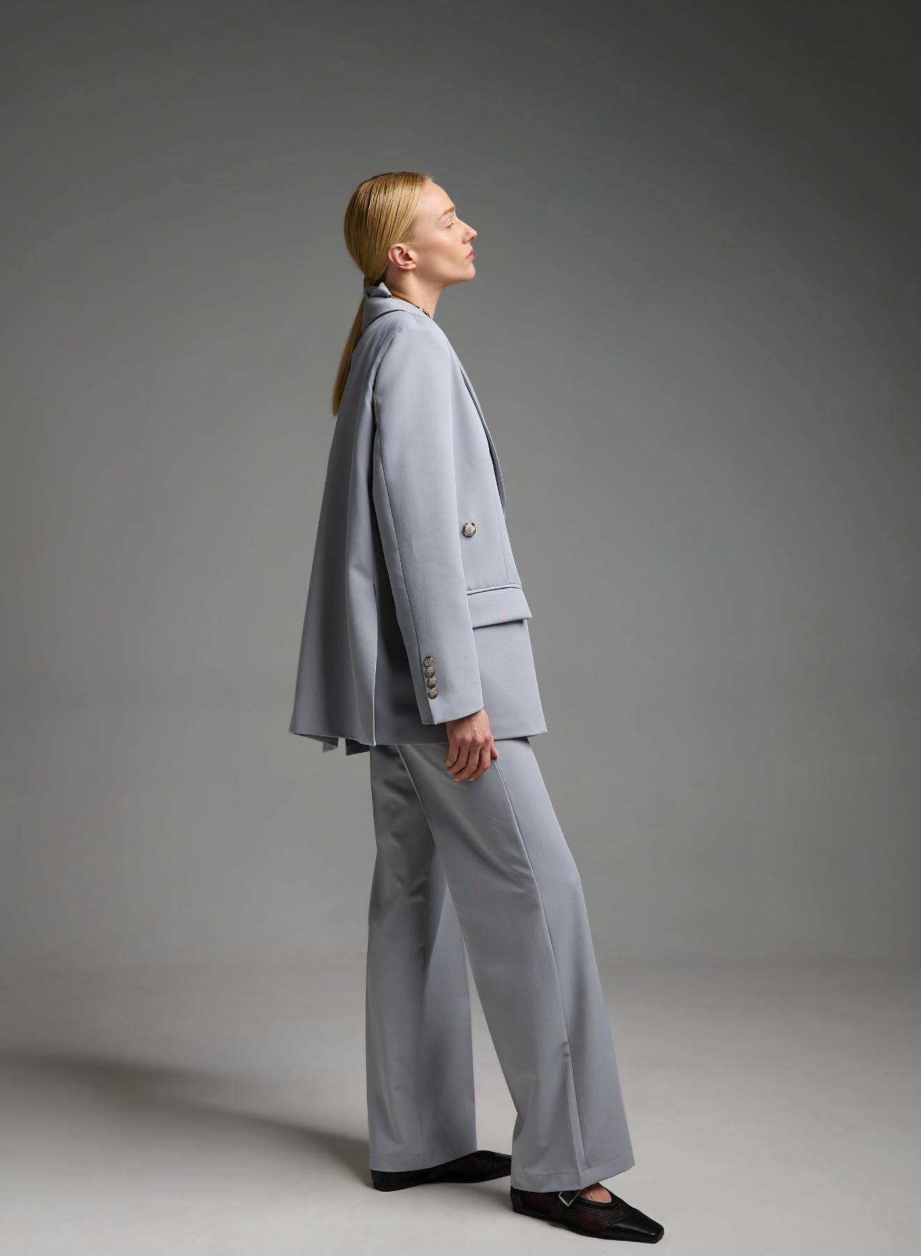 Γκρι Σακάκι που κουμπώνει με δύο τρόπους Vicolo - 5