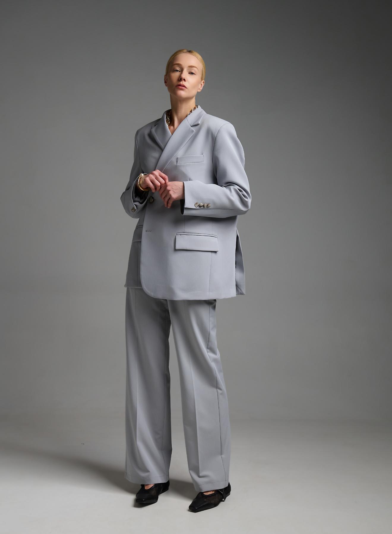 Γκρι Σακάκι που κουμπώνει με δύο τρόπους Vicolo - 2