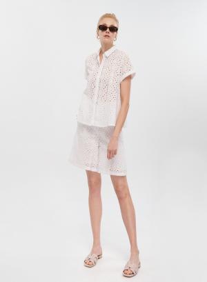 White Broderie Shorts with pockets Emme Marella - 33798