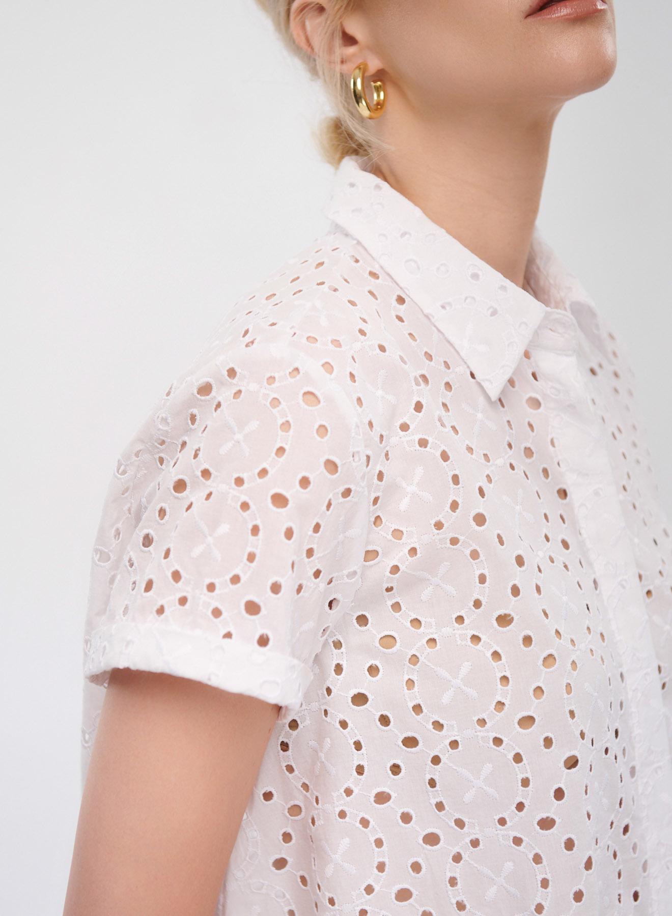 White cotton Shirt Broderie anglaise Emme Marella - 4