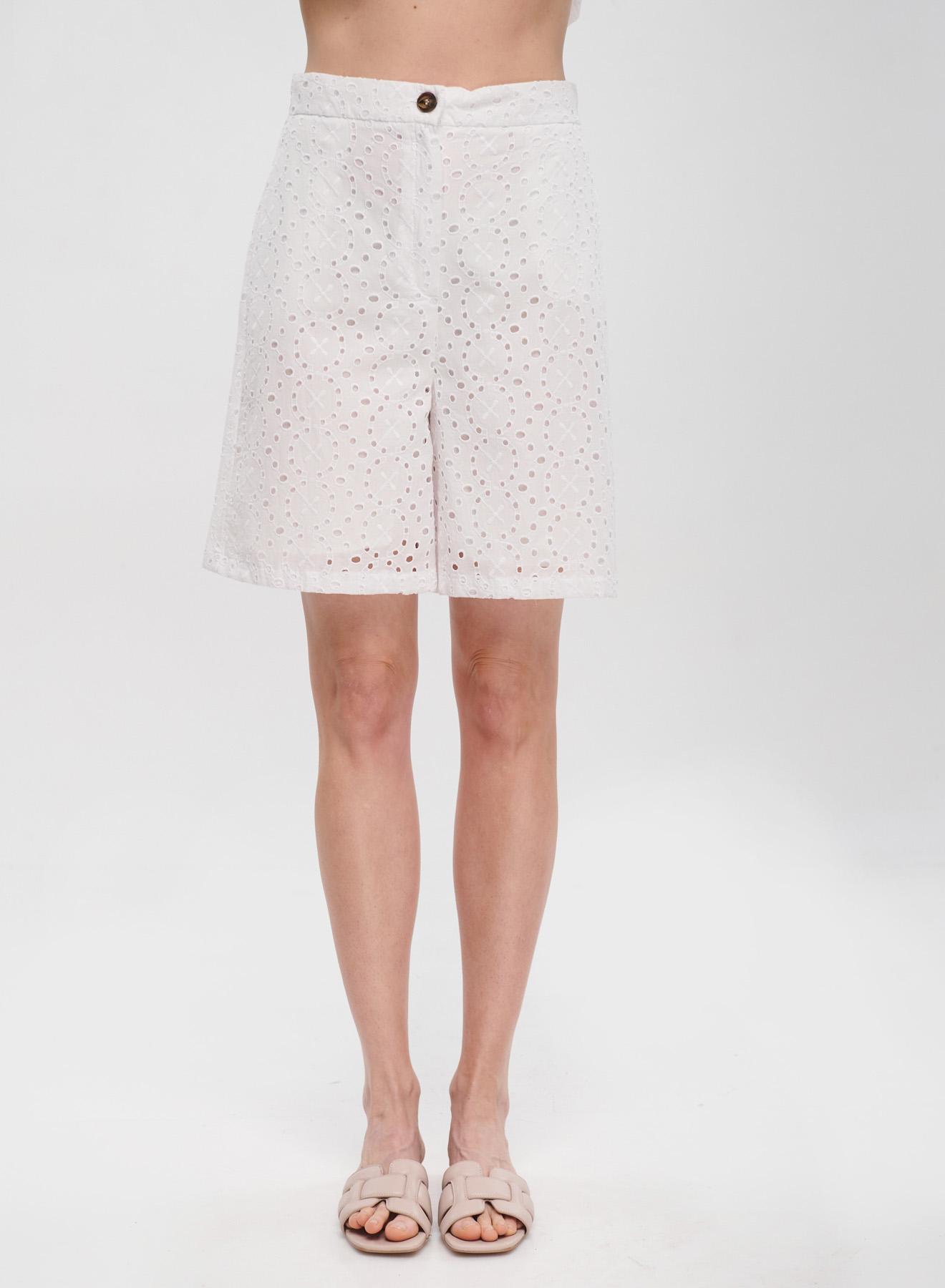 White Broderie Shorts with pockets Emme Marella - 3