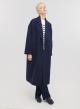 Μακρύ oversized σταυροκούμπωτο παλτό με ζώνη - 2