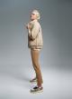 Beige short puffer Jacket with knitted sleeves Monte Cervino - 1