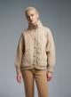 Beige short puffer Jacket with knitted sleeves Monte Cervino - 3