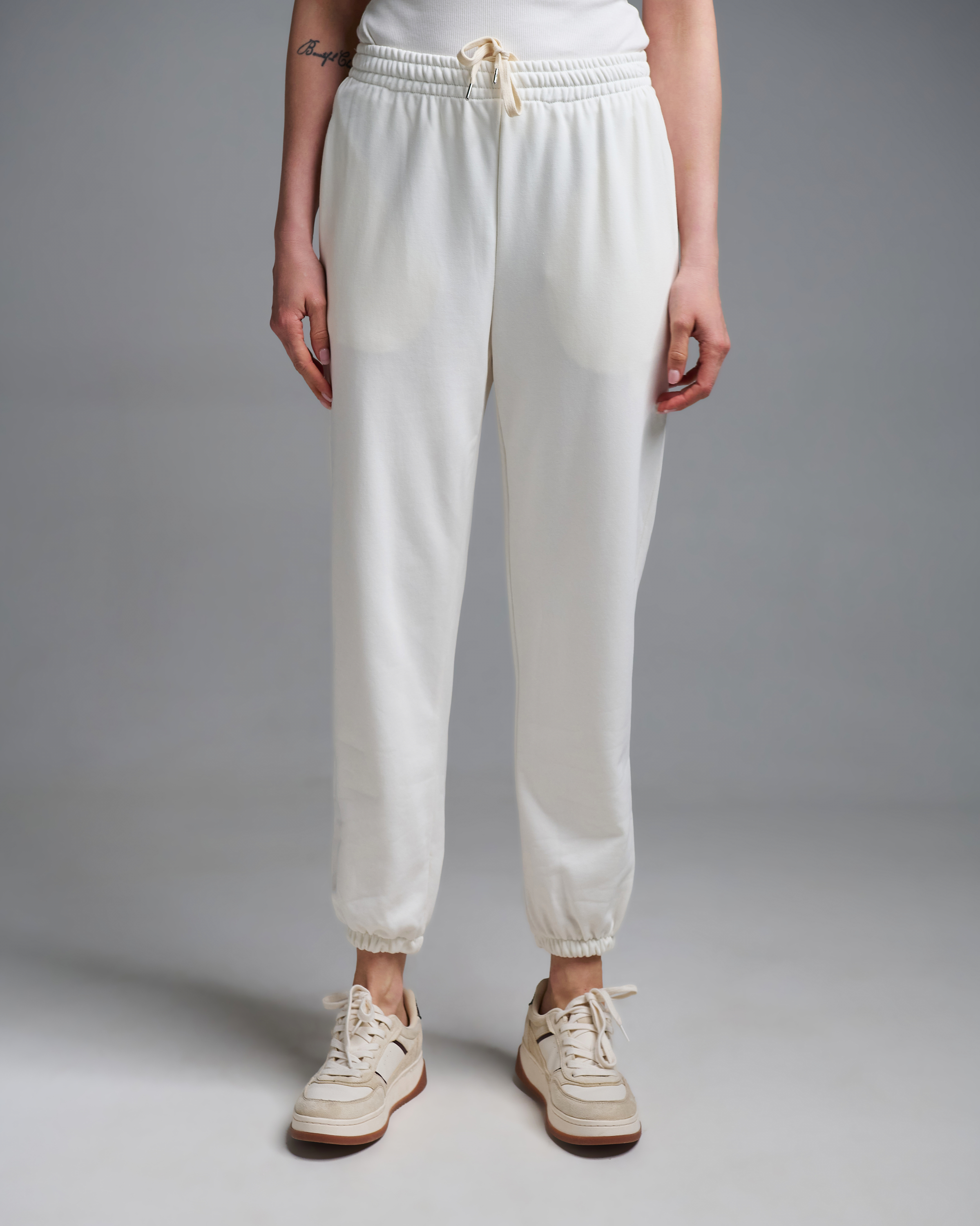Λευκό Παντελόνι Φούτερ με λάστιχο στο τελείωμα Vicolo - 2