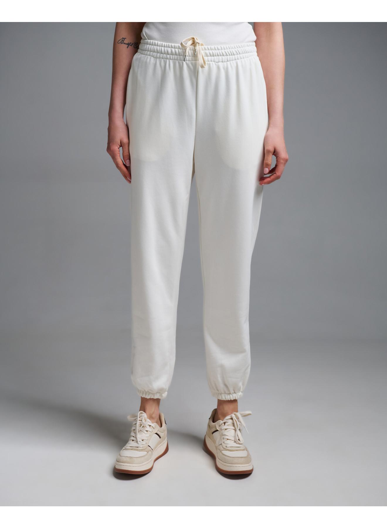 Λευκό Παντελόνι Φούτερ με λάστιχο στο τελείωμα Vicolo - 3