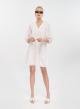 White Broderie dress with V-neck and three quarters sleeves Emme Marella - 2