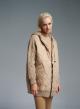 Beige long puffer Jacket with Knitted hood and sleeves Monte Cervino - 0