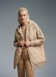 Beige long puffer Jacket with Knitted hood and sleeves Monte Cervino - 1