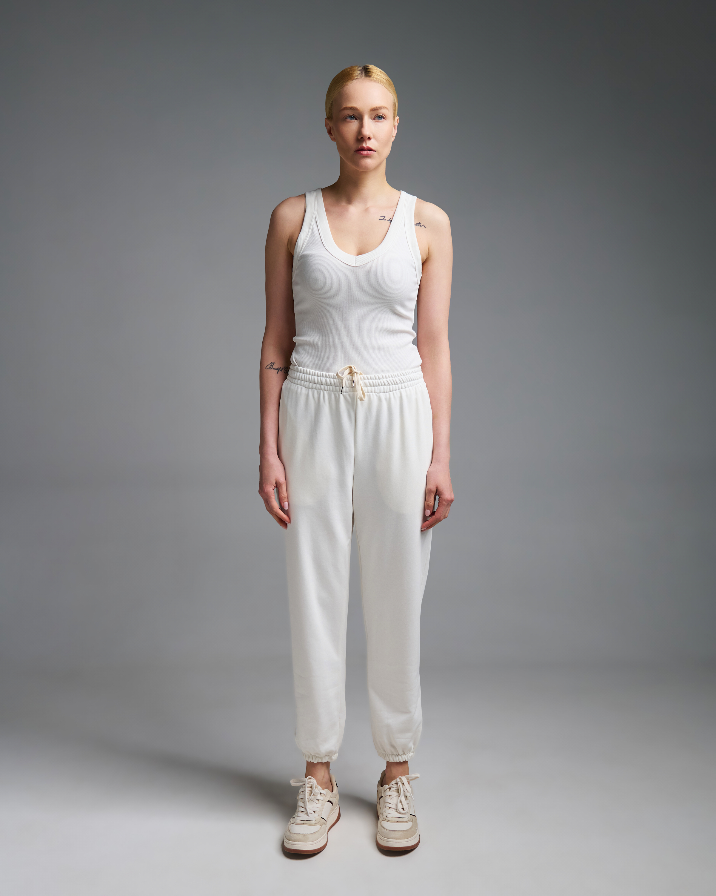 Λευκό Παντελόνι Φούτερ με λάστιχο στο τελείωμα Vicolo - 0