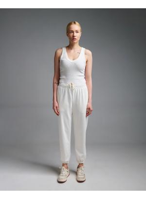 Λευκό Παντελόνι Φούτερ με λάστιχο στο τελείωμα Vicolo - 55490