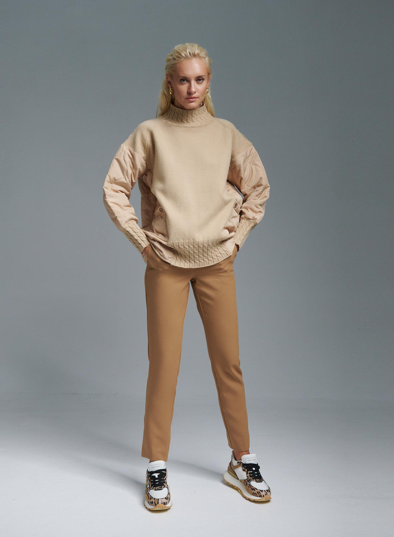 Beige Knitted blouse with other fabric details Jean Louis Francoise - 3