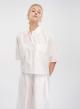 White poplin Shirt with short sleeves "ELANORA" Devotion Twins - 1