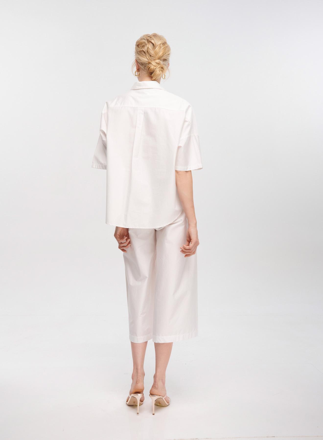 White poplin Shirt with short sleeves "ELANORA" Devotion Twins - 4