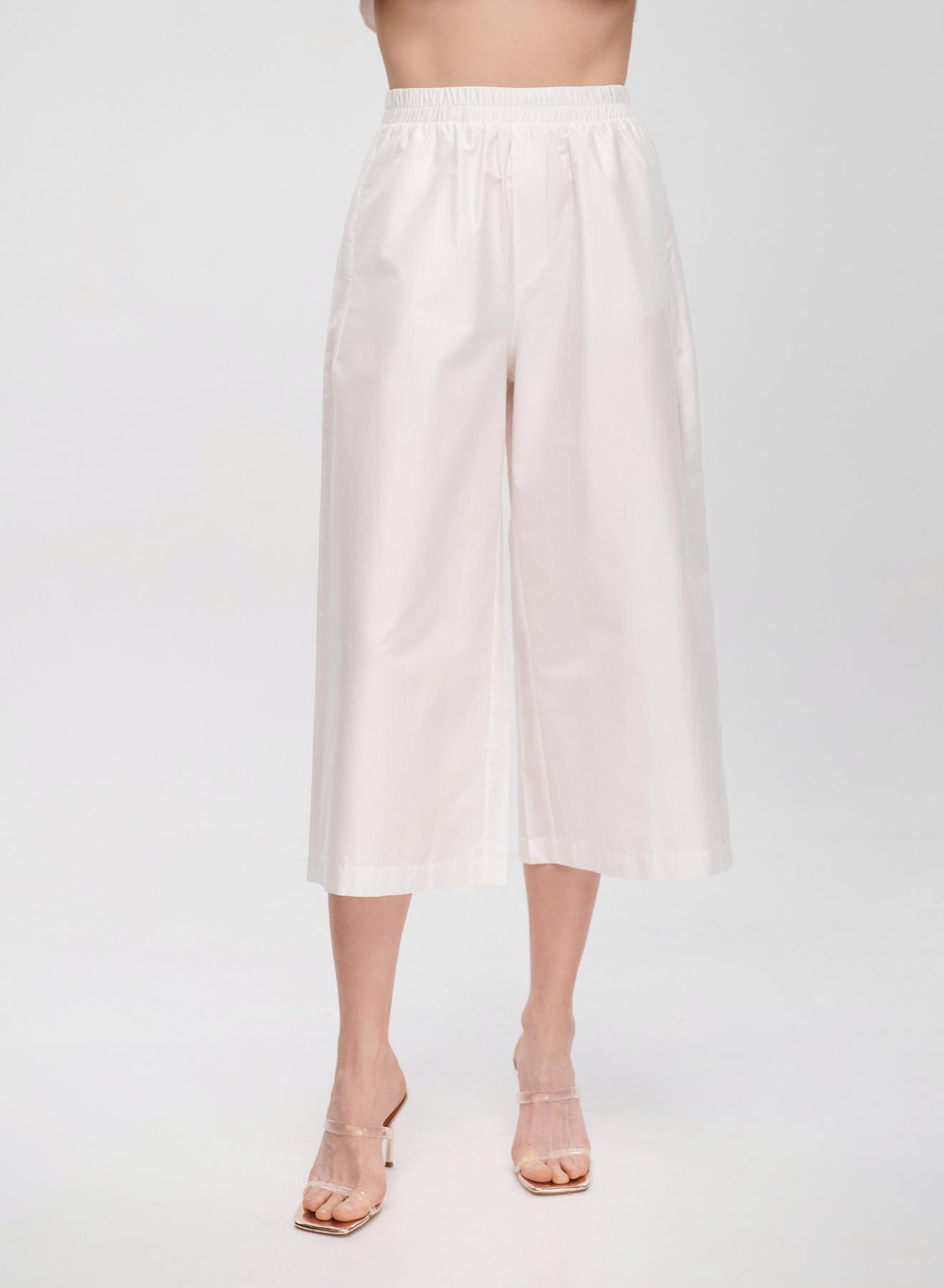 White poplin cropped Pants "TALLIPA" Devotion Twins - 4