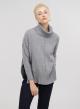 Turtleneck knit blouse with side slits - 0