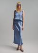 Blue silky touch straight fit Skirt with elasticated waistband Emme Marella - 0