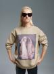 Beige printed Sweatshirt Lara - 0