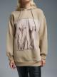 Beige printed Sweatshirt with hood Lara - 2