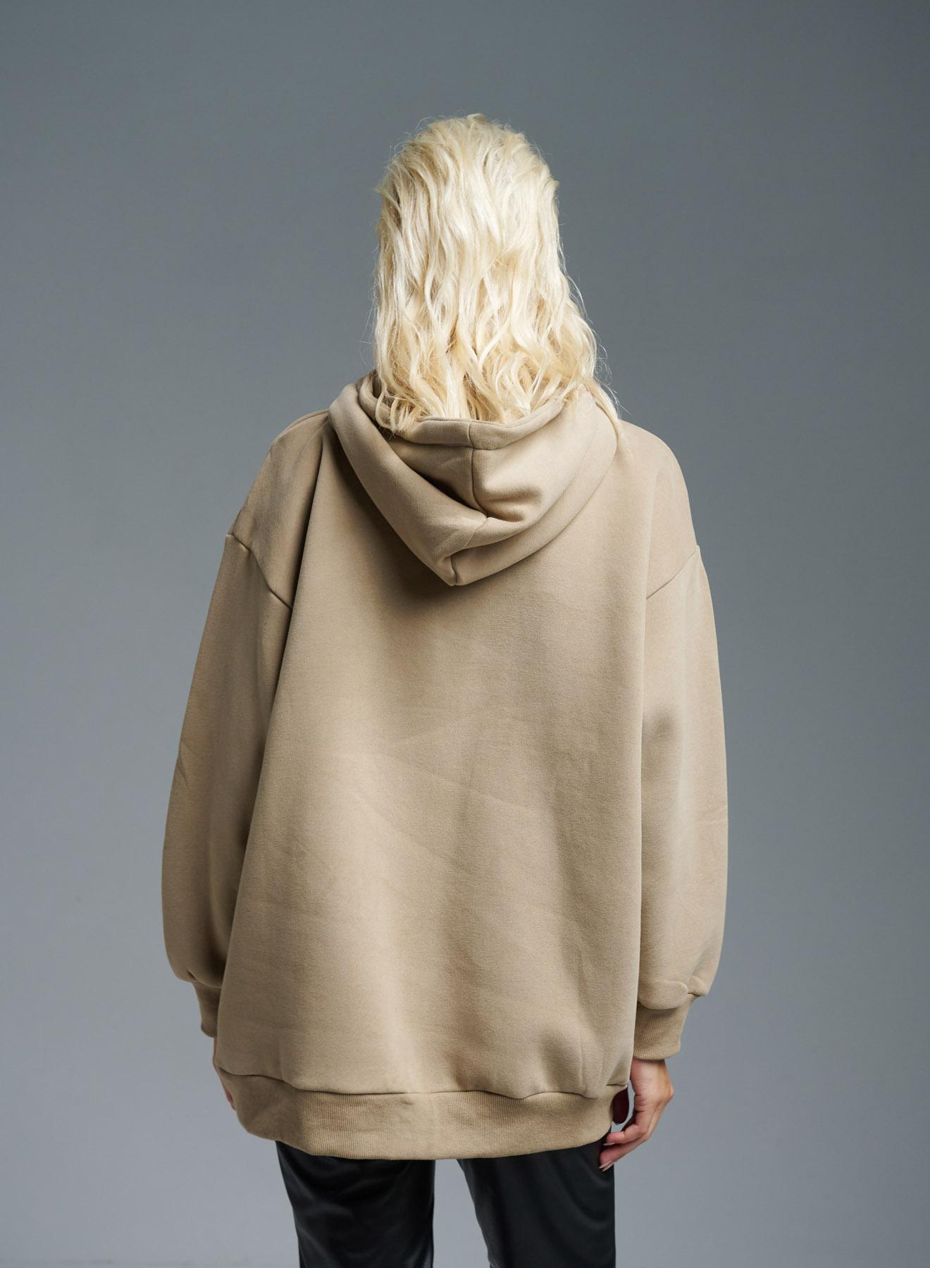 Beige printed Sweatshirt with hood Lara - 4