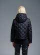 Black water-repellent padded jacket with hood Emme Marella - 3