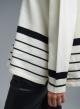 White-Black Sweater with stripes Finery - 4