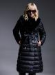 Double-breasted Puffer Jacket with Detachable Sleeves and Detachable Eco-Fur Collar - 0