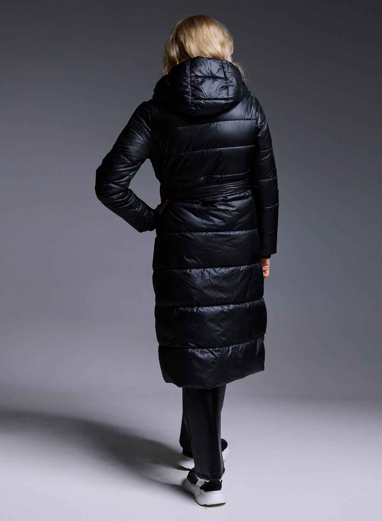 Double-face puffer jacket with hood and belt - 3
