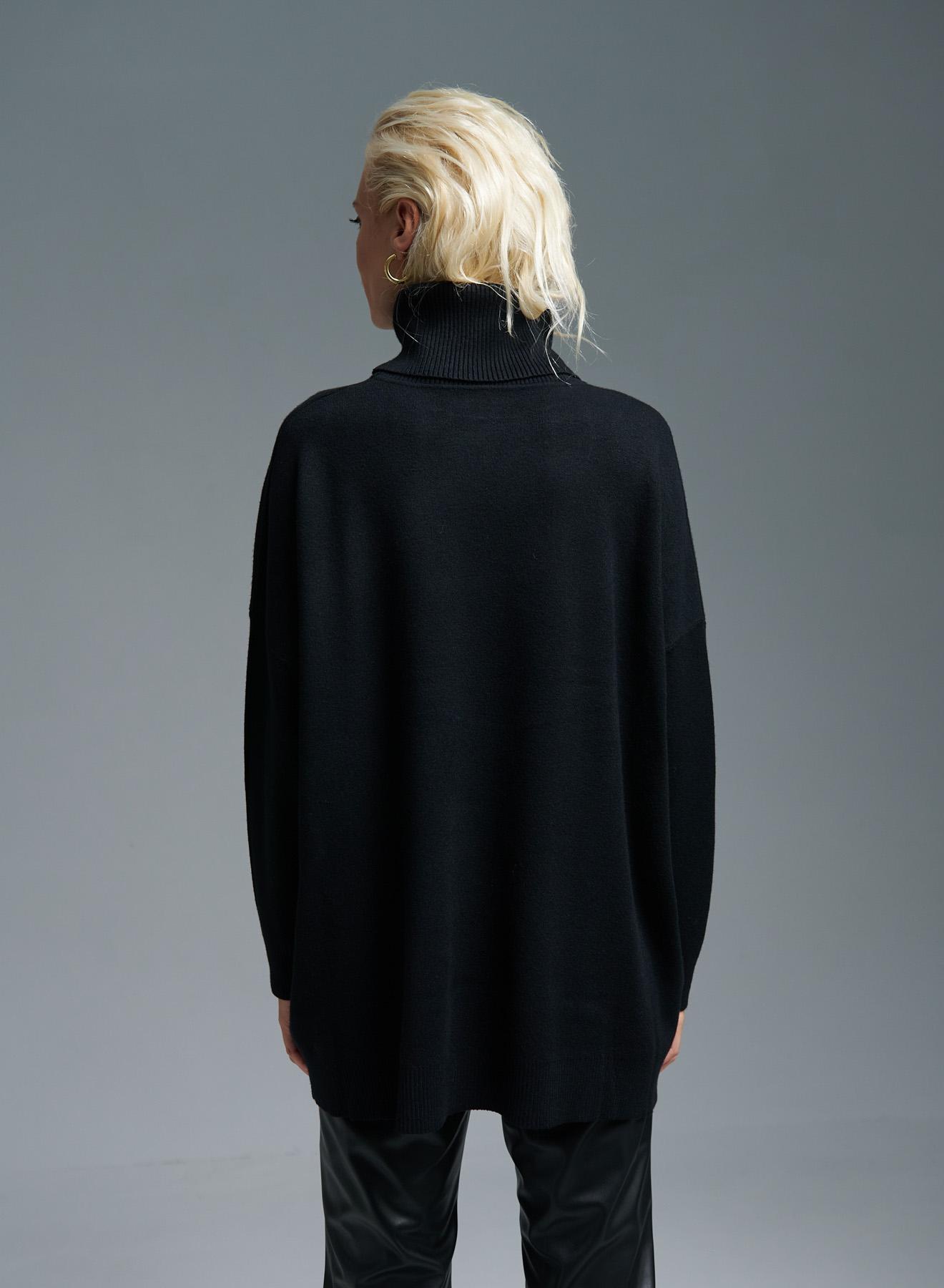 Black turtleneck oversized Sweater Lara - 3