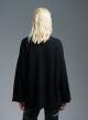 Black turtleneck Sweater with long sleeves with turn ups Lara - 3