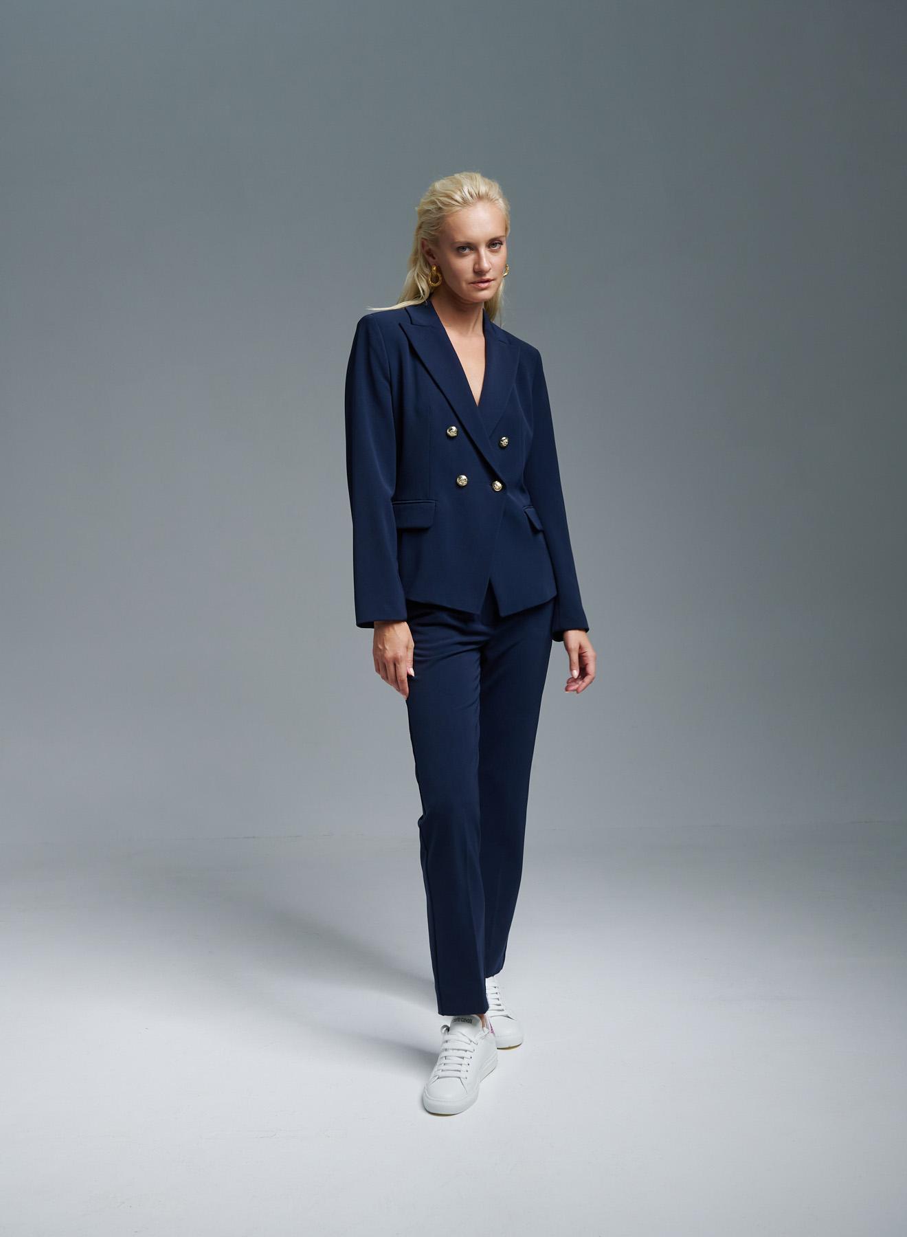 Navy Blue double breasted Jacket with golden buttons Emme Marella - 2