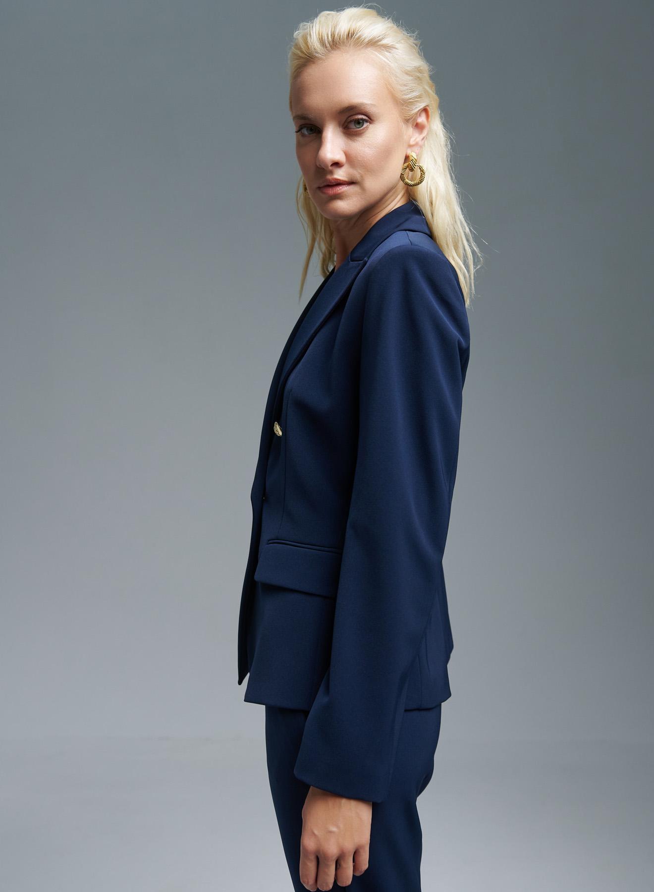 Navy Blue double breasted Jacket with golden buttons Emme Marella - 3