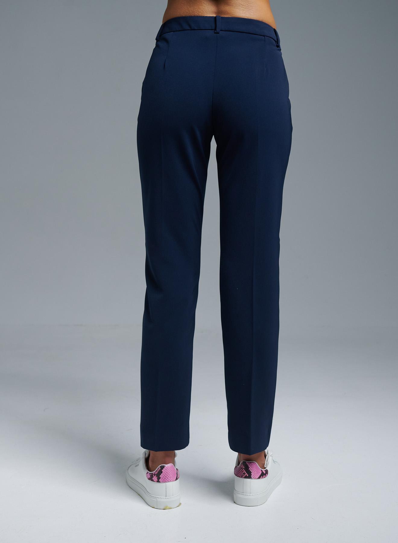 Navy Blue straight fit Trousers Emme Marella - 3