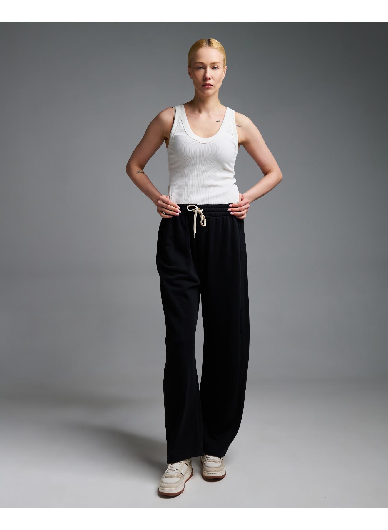 Μαύρο barrel Παντελόνι Φούτερ Vicolo - 2