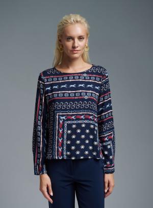 Navy Blue printed Blouse Emme Marella - 35986