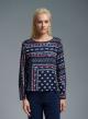 Navy Blue printed Blouse Emme Marella - 0