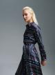 Navy Blue patterned Shirt Dress with belt Emme Marella - 2