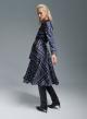 Navy Blue patterned Shirt Dress with belt Emme Marella - 3