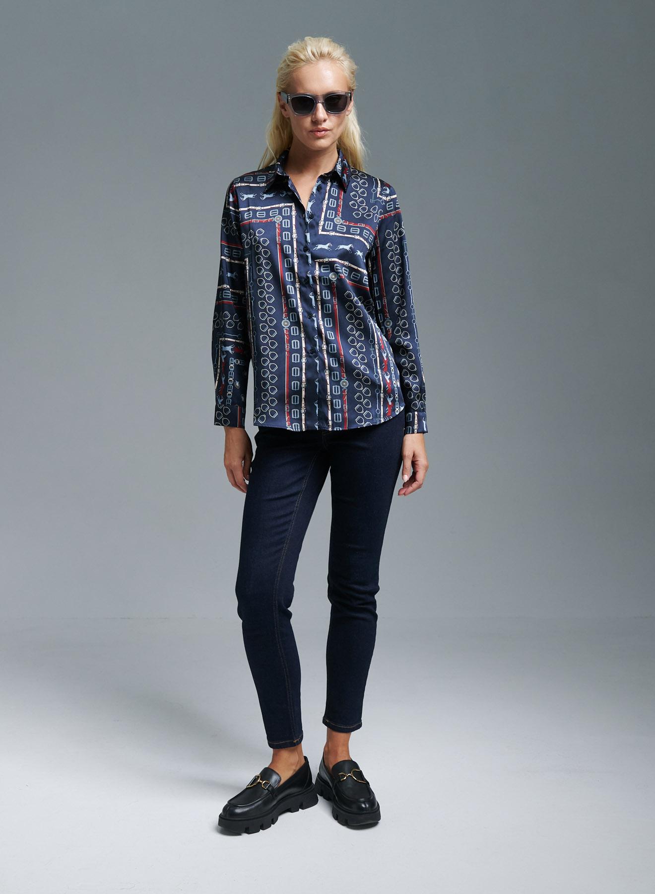 Navy Blue patterned Shirt Emme Marella - 2