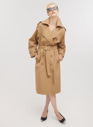 Καμπαρντίνα μακριά σταυροκούμπωτη με ζώνη - 22840