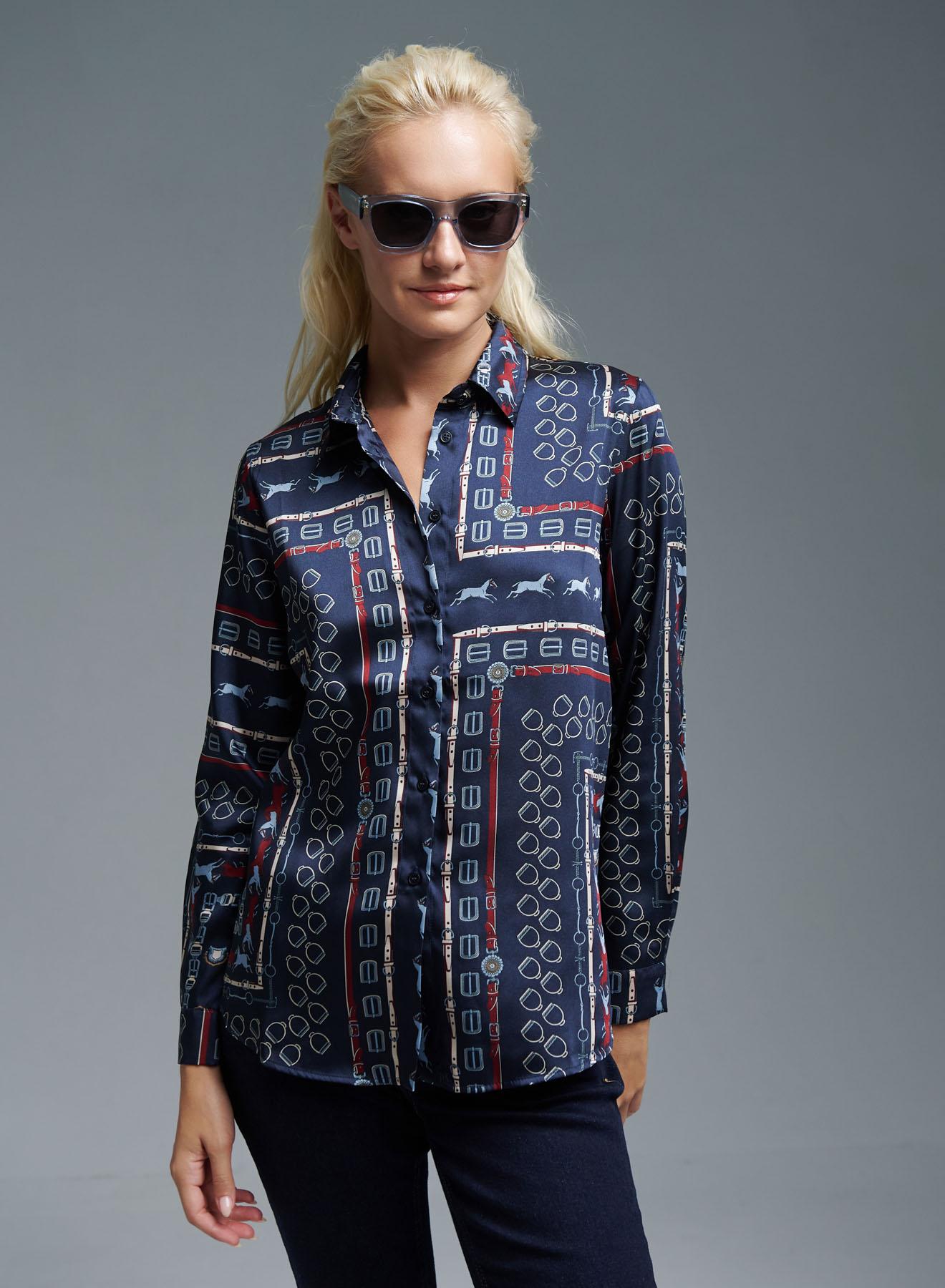 Navy Blue patterned Shirt Emme Marella - 3