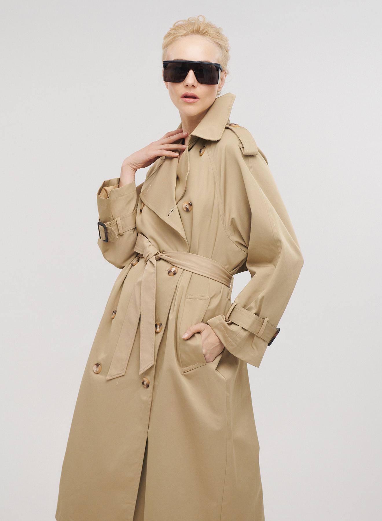 Long double-breasted trench coat with belt - 2