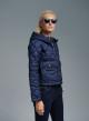 Navy Blue  water-repellent padded jacket with hood Emme Marella - 4