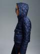 Navy Blue  water-repellent padded jacket with hood Emme Marella - 1