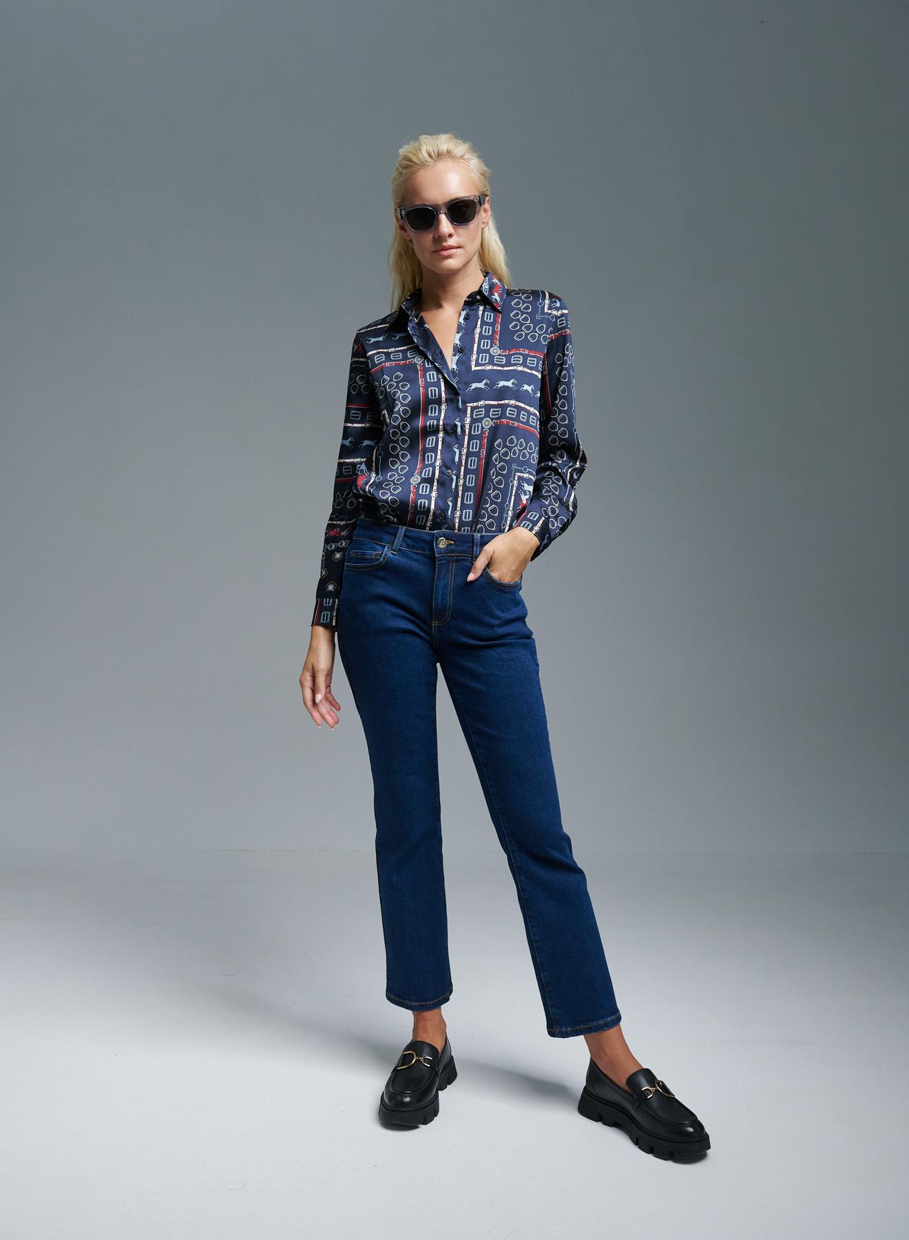 Navy Blue patterned Shirt Emme Marella - 5