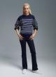 Navy Blue Five-pocket jeans in stretch cotton with a slim flare line Emme Marella - 1