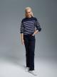 Navy Blue Five-pocket jeans in stretch cotton with a slim flare line Emme Marella - 2