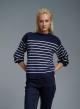 Blue-White Sweater with stripes Finery - 1