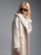 Ecru reversible Coat Mouton-Teddy with hood Emme Marella - 3